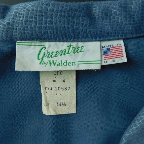 Vintage 70s Greentree by Walden 14 Blue Brushed Polyester Belted E/W Dress MINT - Picture 4 of 10